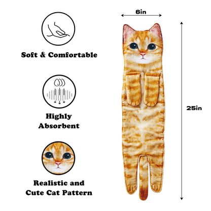 Funny Cat Hand Towels for Bathroom Kitchen, Hanging Decor Gifts for Women 🍁 All In One Marketplace Canada