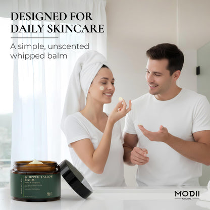 Whipped Beef Tallow Moisturizer - 100% Grass-Fed Tallow Face Balm with Honey, Jojoba Oil, Olive Oil & Sweet Almond Oil - Unscented - 120ml/4oz - Available at All In One Marketplace Canada