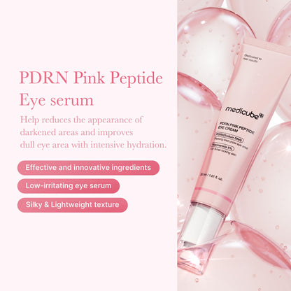 medicube Salmon DNA PDRN Pink Peptide Eye Serum with Niacinamide and 99% Purity Retinol for Fine Lines, Uneven Skin Tone, Korean Skin Care 1.01fl.oz - Available at All In One Marketplace Canada