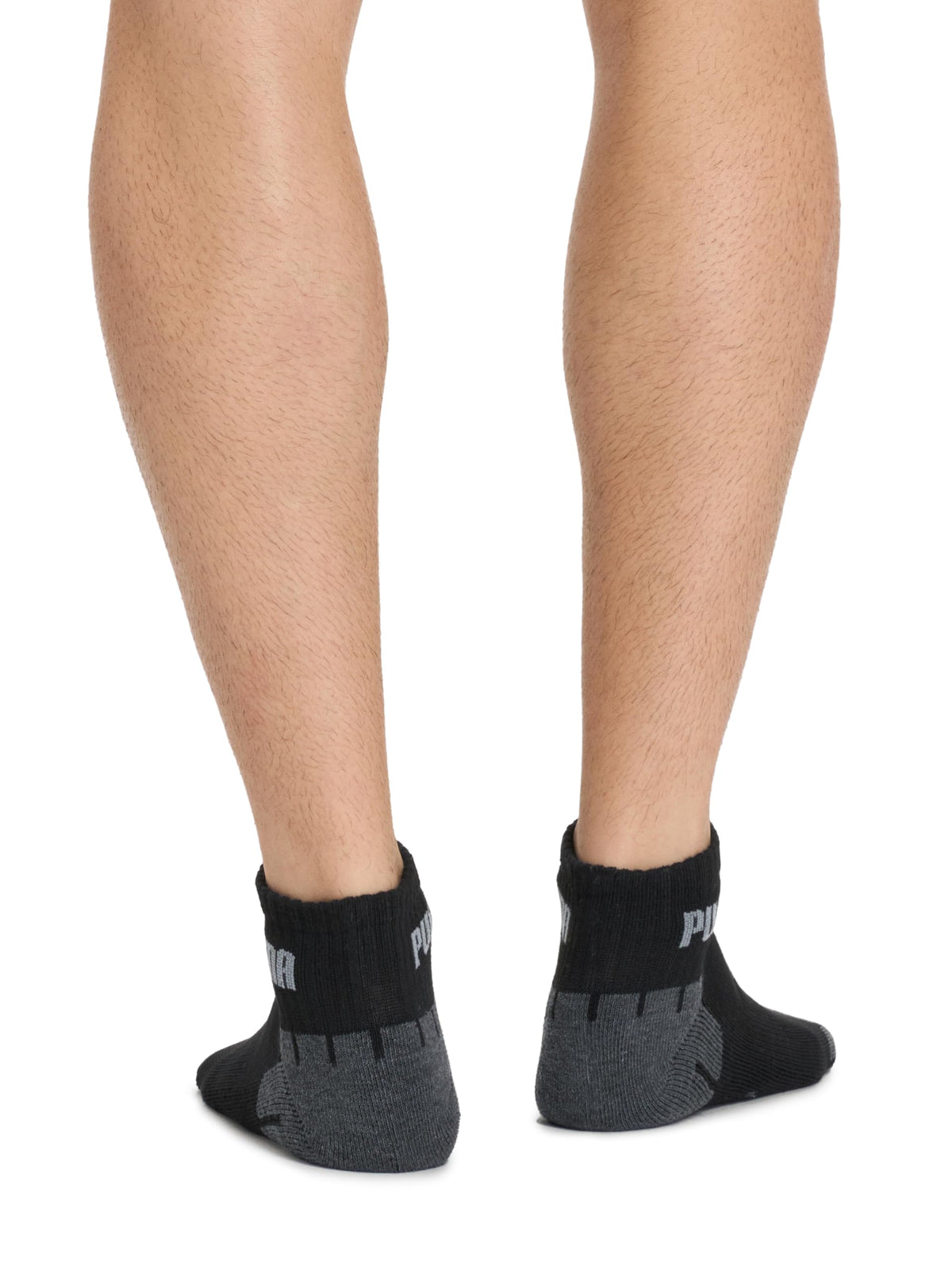 PUMA Men's 8 Pack Athletic Cushioned Quarter Crew Socks, Charcoal, 10-13
