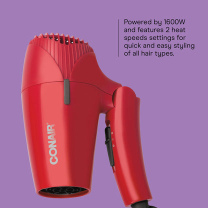 Conair 908NC 1600 Watt Compact Travel Hair Dryer with Folding Handle, Blow Dryer, Dual Voltage : Amazon.ca: Beauty & Personal Care Conair