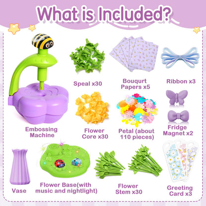 Fabric Flower Bouquets Toys, DIY Arts and Crafts Kit Toys for Kids Ages 4-8, Preschool Educational Activity Toy, Toddler Girls Christmas Birthday gifts for 4 5 6 7 8 Year Old Girl 🍁 All In One Marketplace Canada