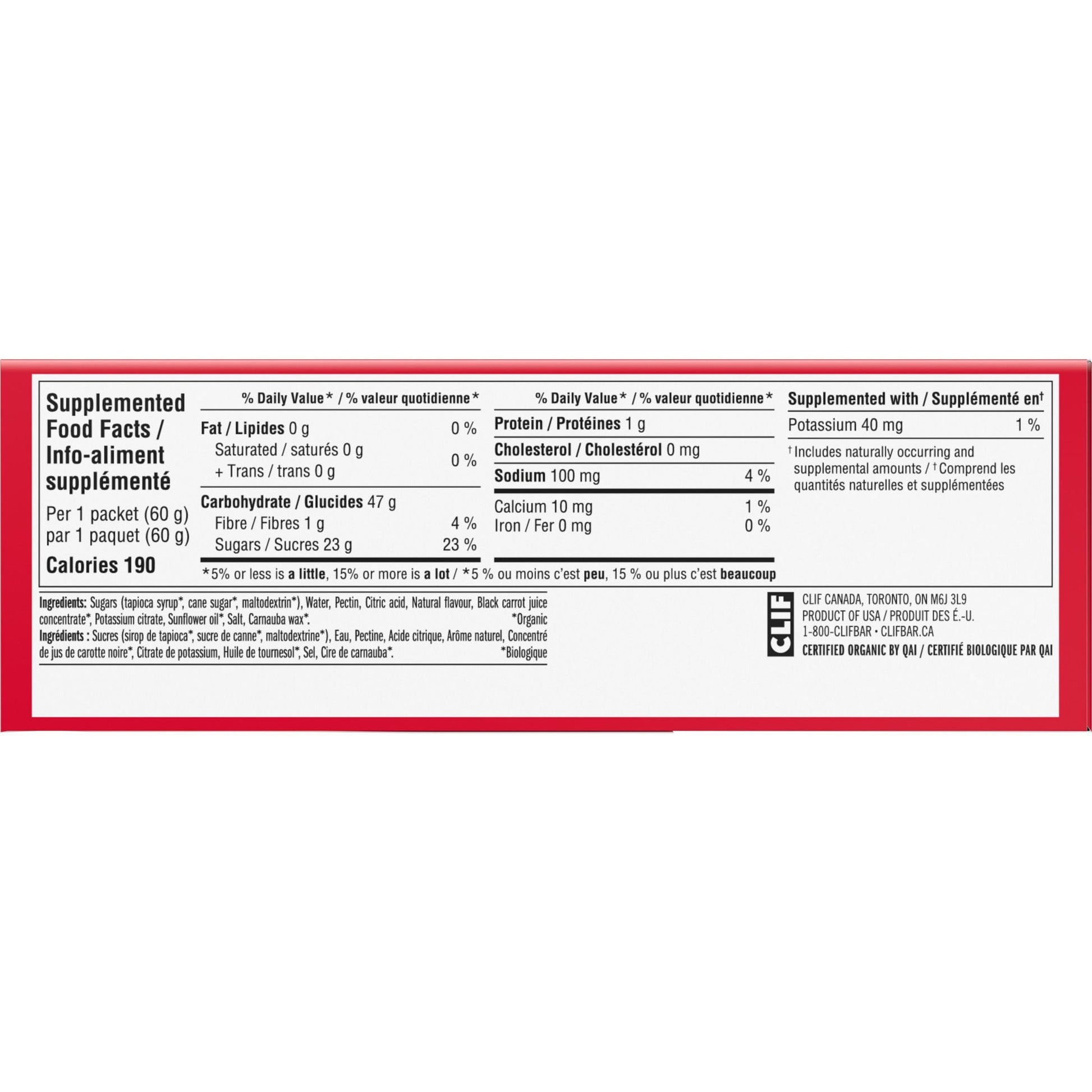 CLIF BLOKS Strawberry Energy Chews – Organic, Gluten-Free, 60g (18-Pack)