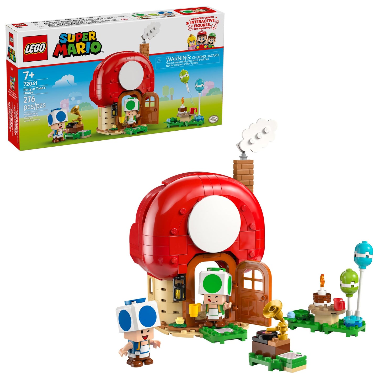 LEGO Super Mario Party at Toad’s House Building Toy - Pretend Play Set for Boys & Girls, Ages 7+ - Kids Building Blocks with Digital Action & 2 Toad Toy Figures - Gift Idea for Birthdays - 72041 LEGO
