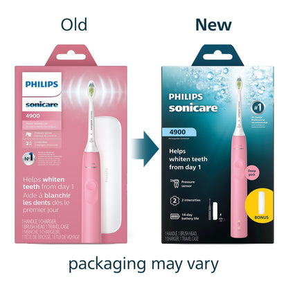 Philips Sonicare 4900 Rechargeable Electric Toothbrush, 1 Brush Head, Pink PHILIPS