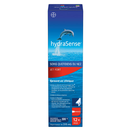 HydraSense Full Stream Nasal Spray, Daily Nasal Care, 100% Natural Source Seawater, Preservative-Free, 210 mL HydraSense