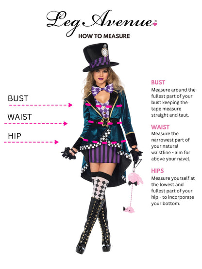 Costume d'Halloween pour femme « Delightful Mad Hatter » de Leg Avenue, multicolore, très grand (X-Large)