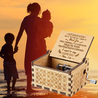 Wooden Music Box for mom Gifts You are My Sunshine Music Box, Laser Engraved Hand Crank Wooden Sunshine Music Box Gift for Mom Birthday/Mother's Day/Christmas(to mom) 🍁 All In One Marketplace Canada
