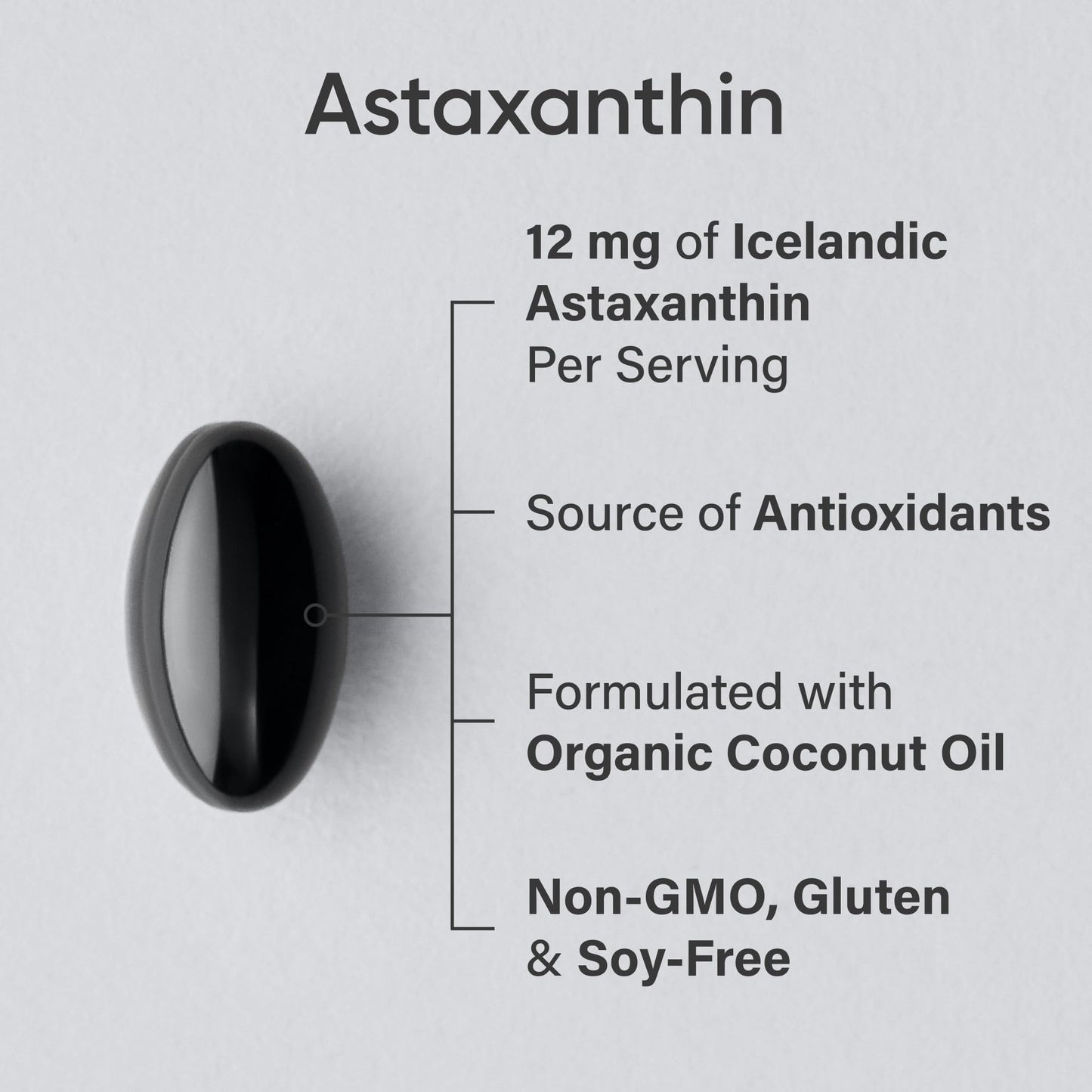Sports Research® Triple Strength Astaxanthin Supplement from Algae w/Organic Coconut Oil - Natural Support for Skin & Eye Health - Non-GMO & Gluten Free - 12mg, 60 Softgels - 2 Month Supply - Available at All In One Marketplace Canada