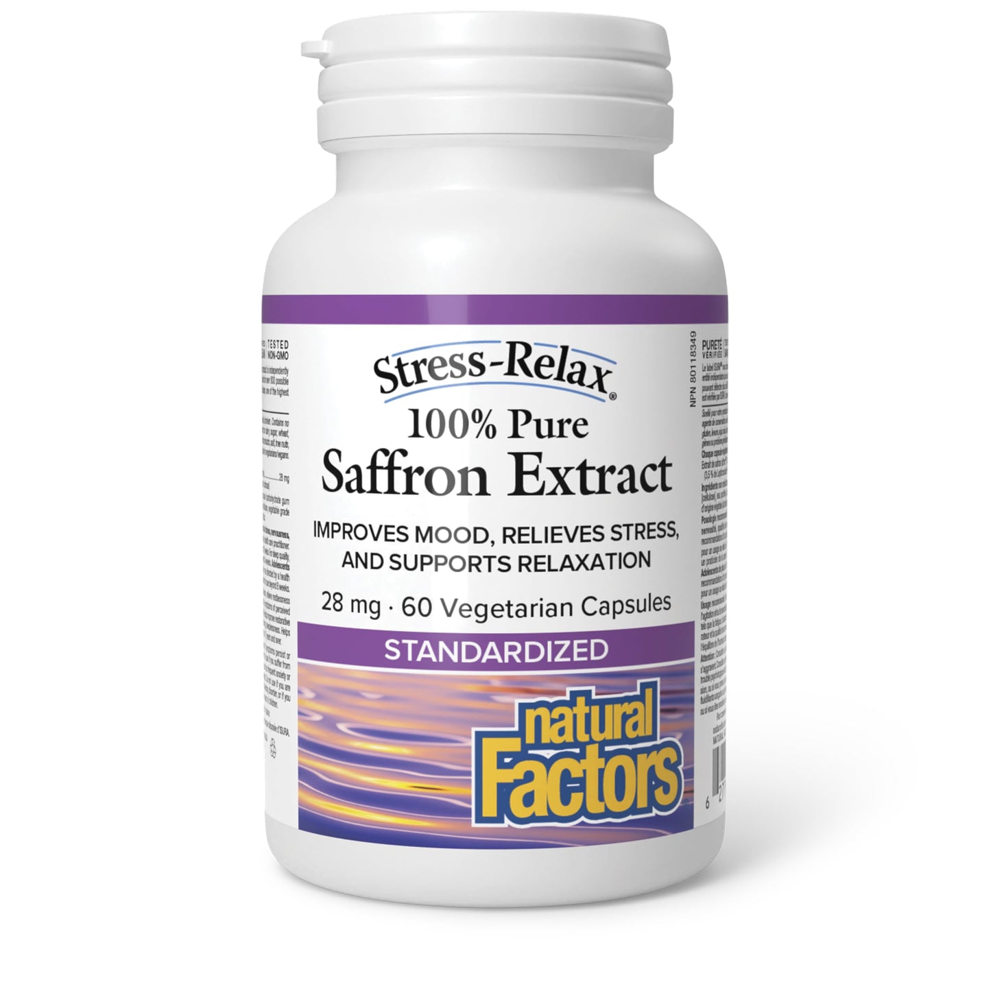 Natural Factors Stress-Relax Saffron Extract 28 mg, 60 DAY SUPPLY, 100% Pure, 60 Veg Caps, Improves Mood, Relieves Stress & Supports Relaxation, Proudly Canadian - Available at All In One Marketplace Canada