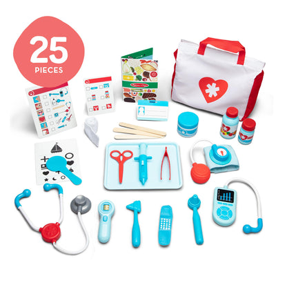 Melissa & Doug Get Well Doctor Kit, 25-Piece Toddler Doctor Play Set, Realistic Pretend Play Toys & Accessories, Preschool Toys for Girls & Boys Ages 3+ Melissa & Doug