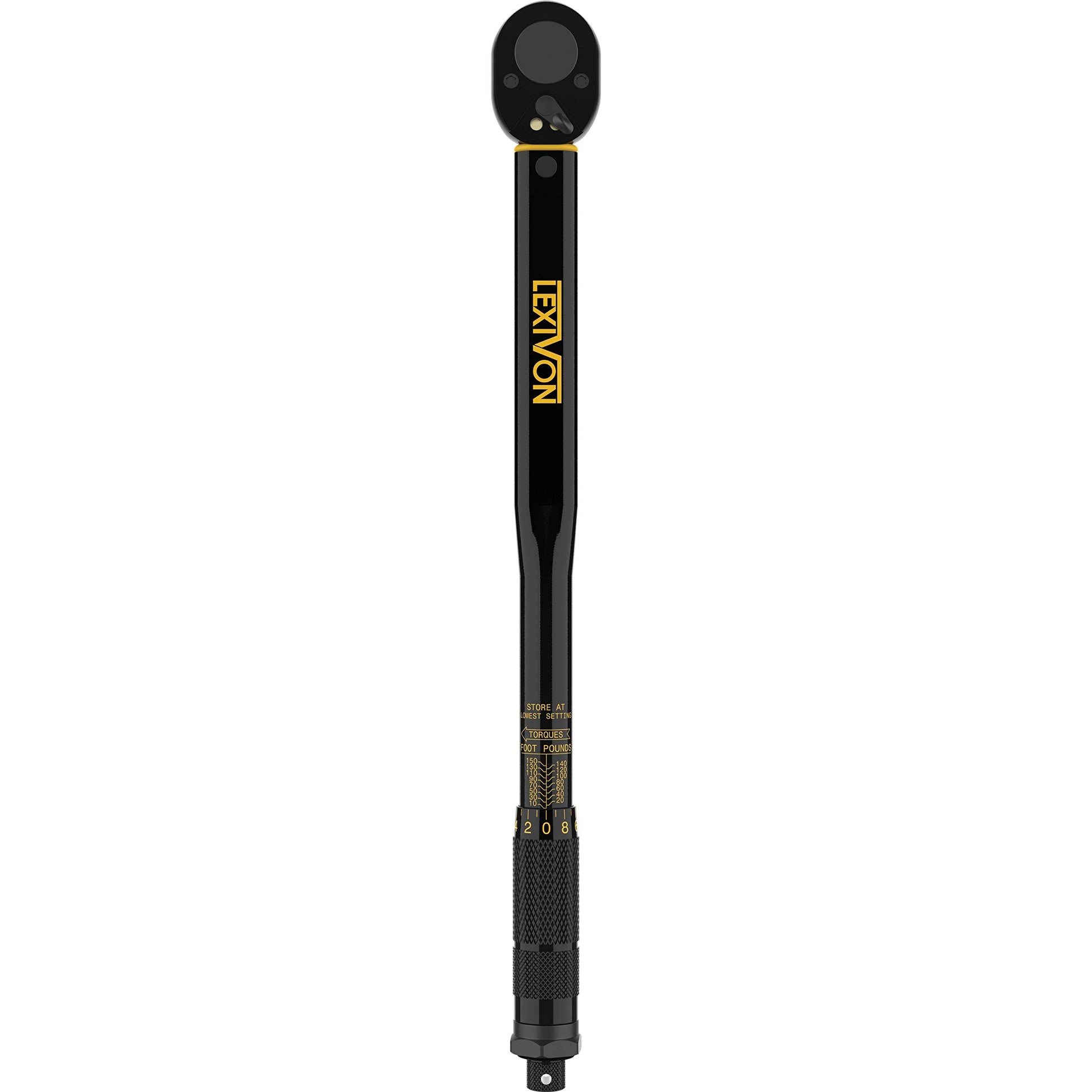 LEXIVON Torque Wrench 1/2-Inch Drive Click 10~150 Ft-Lb/13.6~203.5 Nm (LX-183)