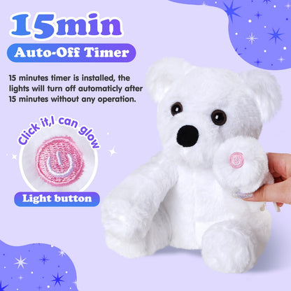 Bstaofy 9.5" Light up Polar Bear LED Stuffed Animals Night Light Soft Plush 🍁 All In One Marketplace Canada