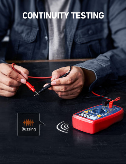 AstroAI Digital Multimeter 2000, Multimeter Tester with Volt Amp Ohm, Multi Meter Measures Voltage, Current, Resistance, Continuity and Diode, Backlight LCD Display, Blue