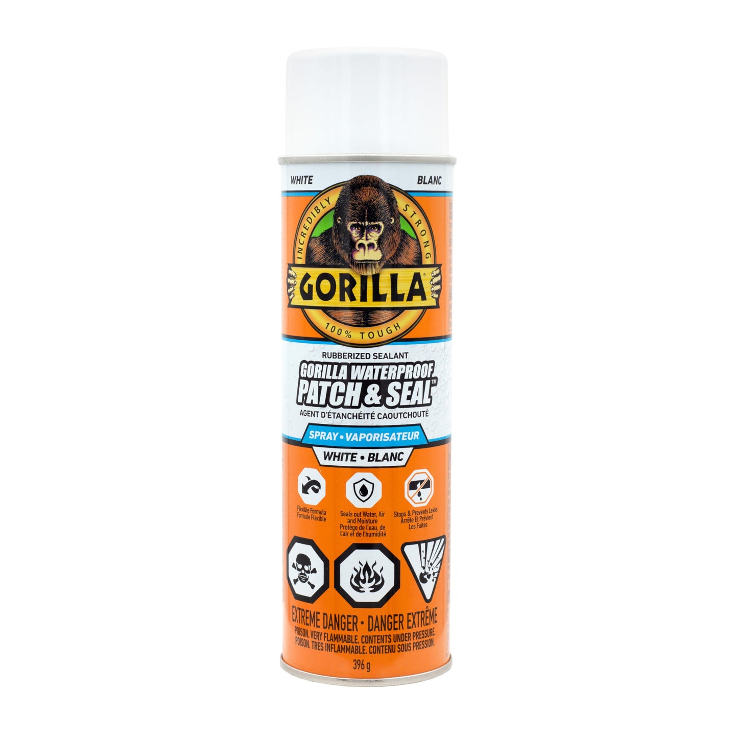 Gorilla Waterproof Patch & Seal Spray, Flexible Rubberized Coating, Seals Out Water Air & Moisture, Stops & Prevents Leaks, White, 14oz/396g, (Pack of 1) 🍁 All In One Marketplace Canada