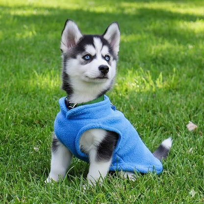 JACKO & CO Dog Fleece Vest Sweater with Leash Ring, Blue L (Dogs 10-16 lbs) 🍁 All In One Marketplace Canada