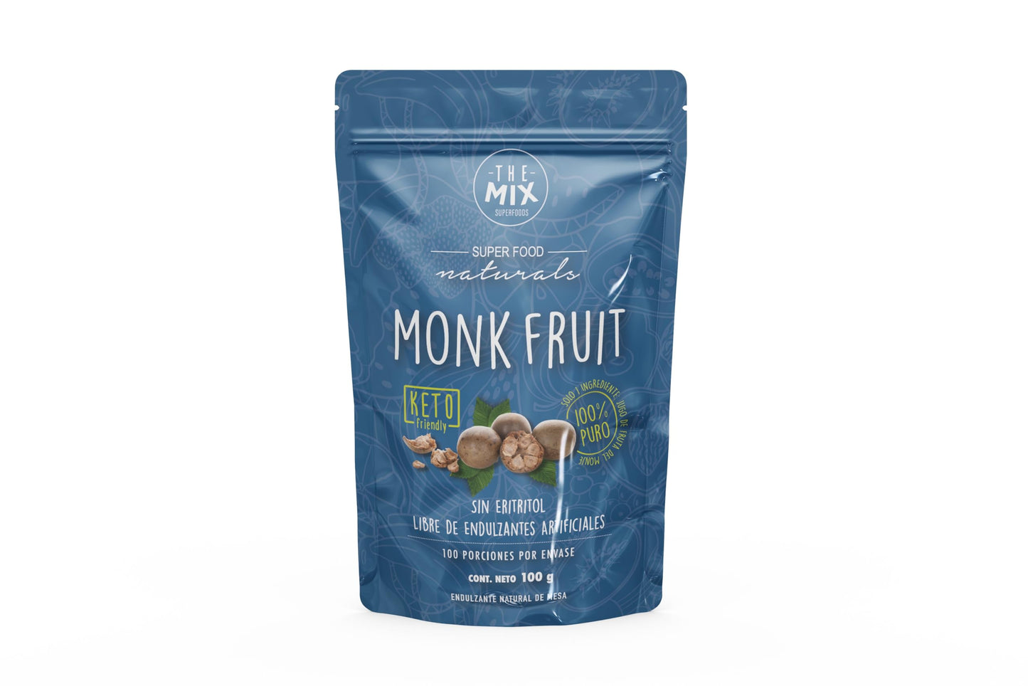 The Mix Superfoods Monk Fruit Pure Sweetener - 100% Natural Extract, 100g