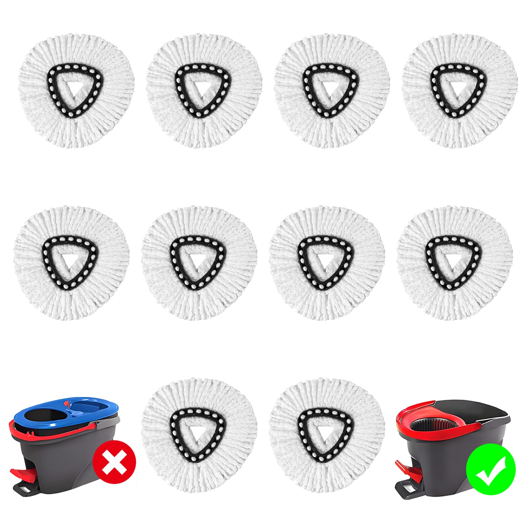 Bibikulala 10 Pack Spin Mop Head Refill for Vileda Mop Head, Mop-head Replacement for 1 Tank System - Available at All In One Marketplace Canada