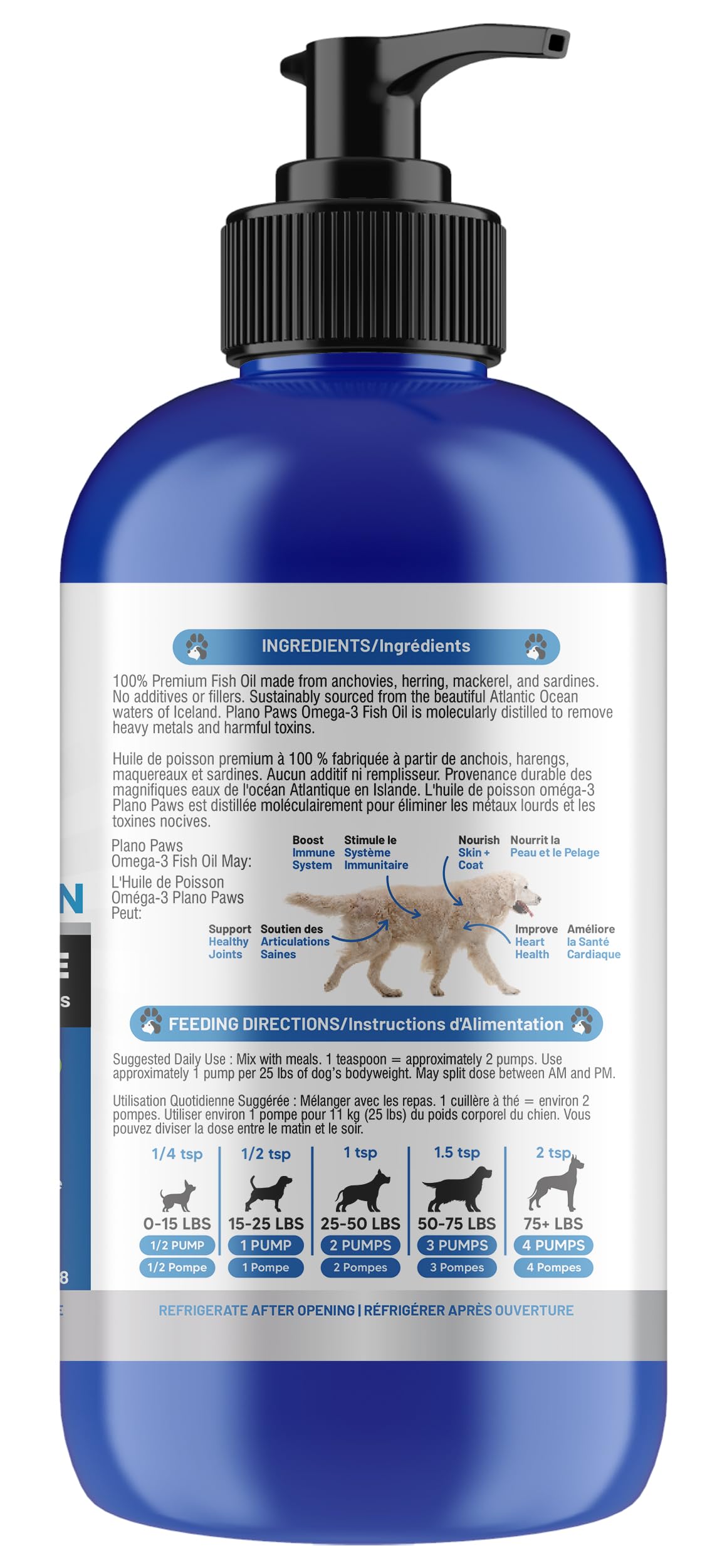 Omega 3 Fish Oil for Dogs – Liquid Fish Oil Supplement – Supports Skin & Coat, Joint Function & Overall Wellness – Easy to Serve – for All Breeds & Ages