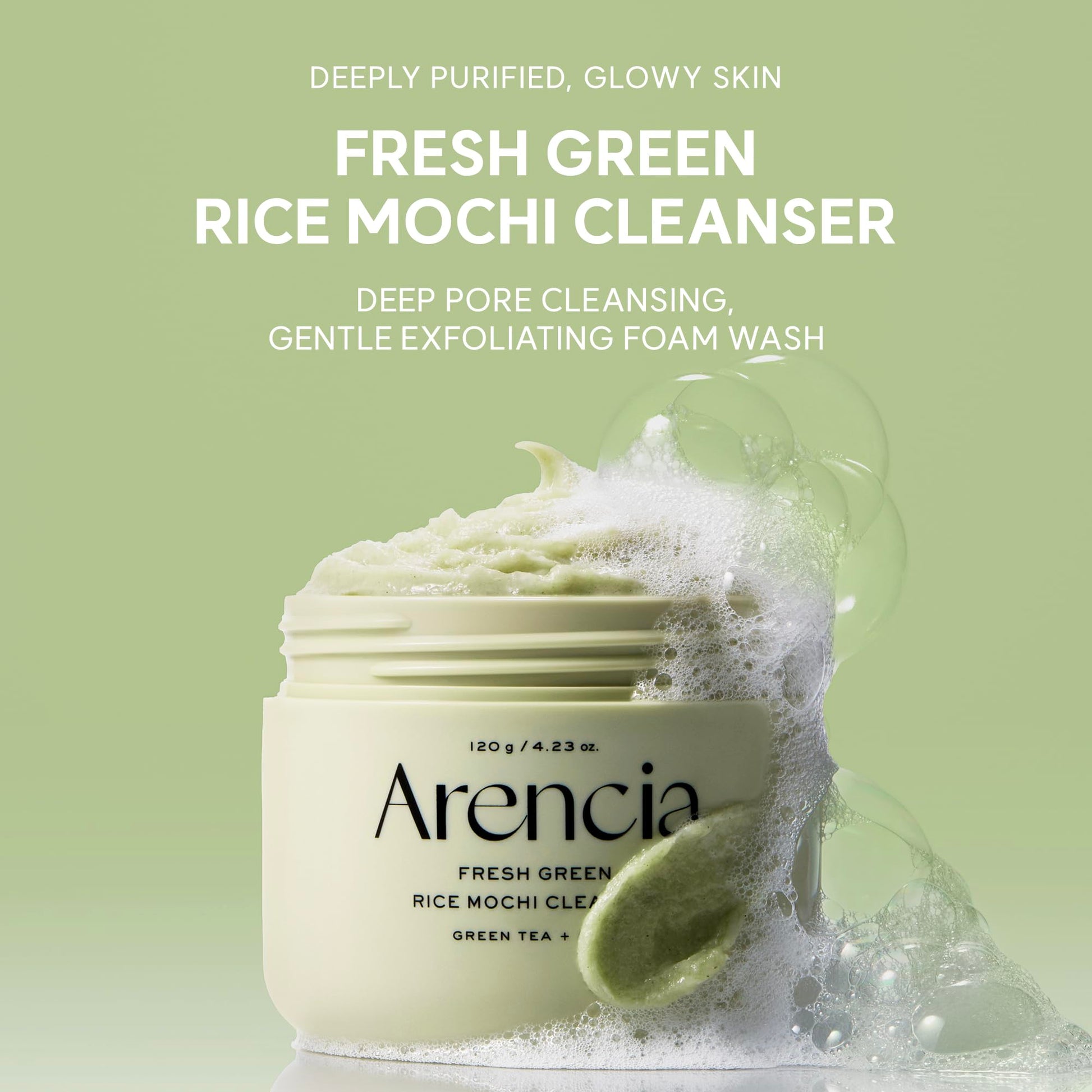Arencia Green Rice Mochi Face Cleanser 120g - Available at All In One Marketplace Canada