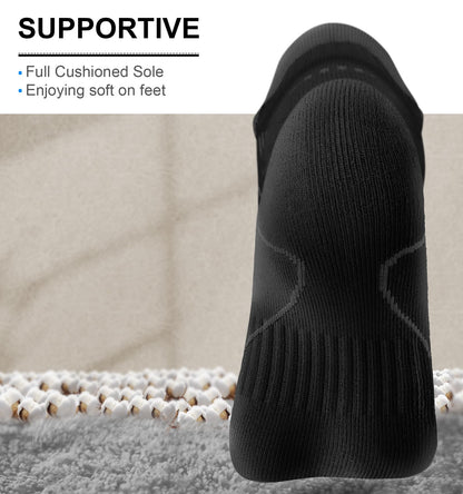 BULLIANT Men Running Socks 6Pairs-Ankle Athletic Socks Wicking Cushioned for Men Walking-Arch Compression Support(6Pairs,Shoes Size:Men 10-12) - Available at All In One Marketplace Canada