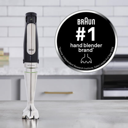 Braun MultiQuick 7 3-in-1 Immersion Blender with Food Processor – Powerful Handheld Electric Stick Blender - Emulsifier for Chopping, Beating & Whisking - Ideal for Soup, Puree, Smoothies & More - Available at All In One Marketplace Canada