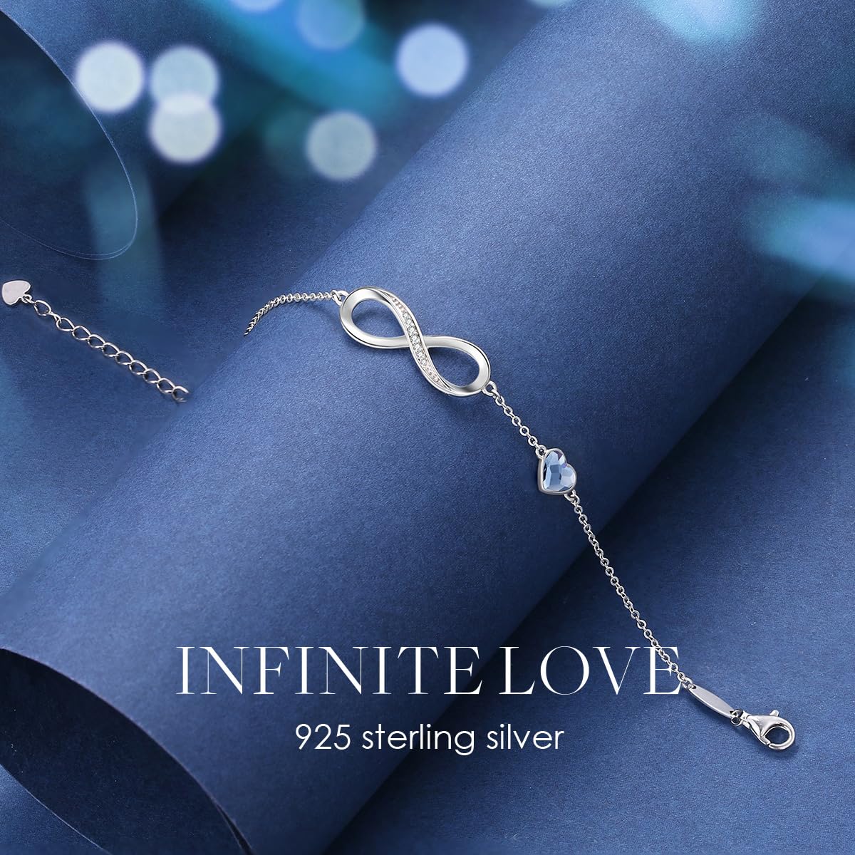 CDE 925 Sterling Silver Infinity Birthstone Bracelet Jewelry Gift for Women 🍁 All In One Marketplace Canada