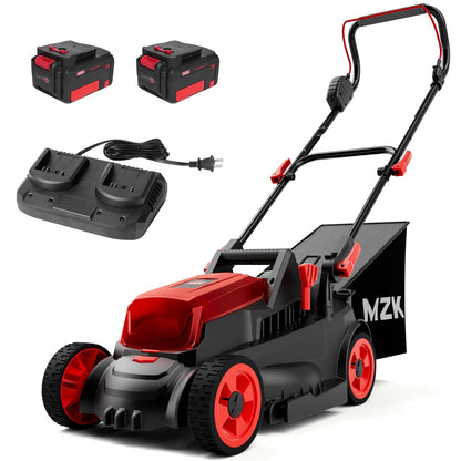 MZK 40V(2 x 20V) 13” Cordless Electric Lawn Mower, Electric Mower with 4-Position Height Adjustment, Compact and Lightweight Push Battery Powered Lawn Mower (LM13CA08) - Available at All In One Marketplace Canada