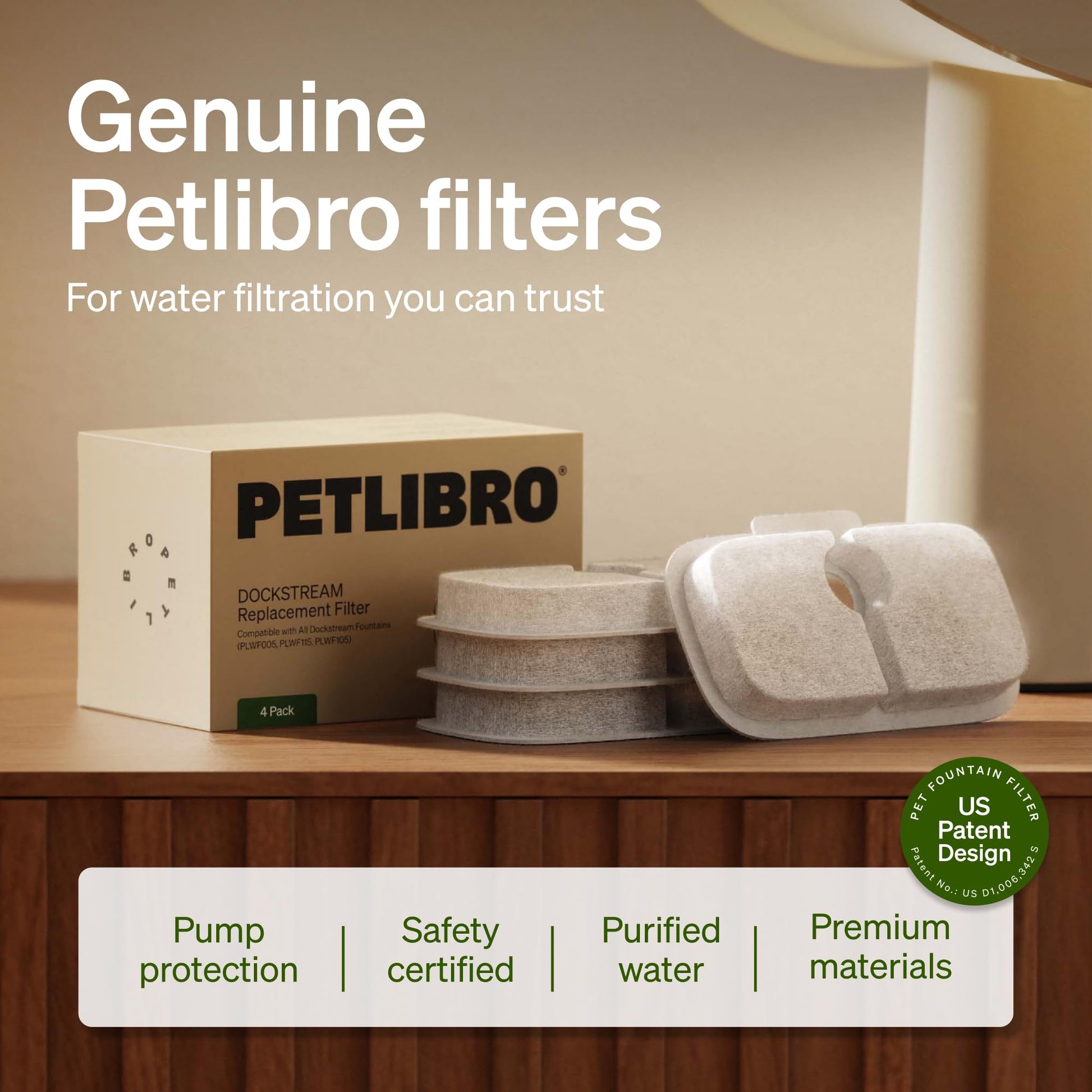 PETLIBRO 8 Packs Replacement Filters for Dockstream Cat Water Fountain PLWF005/PLWF115, 4 Months Set of Replacement Filters for Ultra Quiet Pet Water Fountain (8 Packs) PETLIBRO