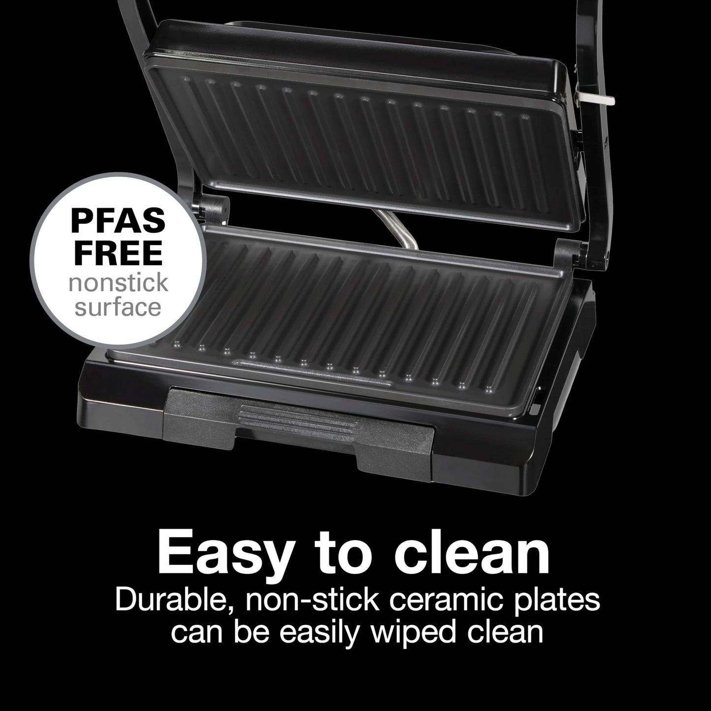 Proctor Silex 4 Serving Panini Press, Sandwich Maker and Compact Indoor Grill, Upright Storage, Easy Clean Nonstick Grids, Black (25440PS) - Available at All In One Marketplace Canada