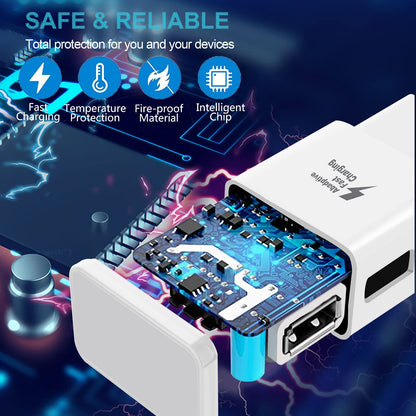 Fast Charging Charger for Samsung Phone, (2 Pack) Powersky Adaptive USB Charger with USB Type C Cable for Galaxy S21, S20, S10, S9, S8, Note10, 9, 8, 7 and A Series, Tablet Charger Chargeur USB C