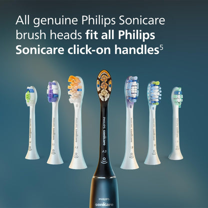 Philips Sonicare C3 Two-in-One Brush Heads, 4-Pack, 1 Year Supply, Black