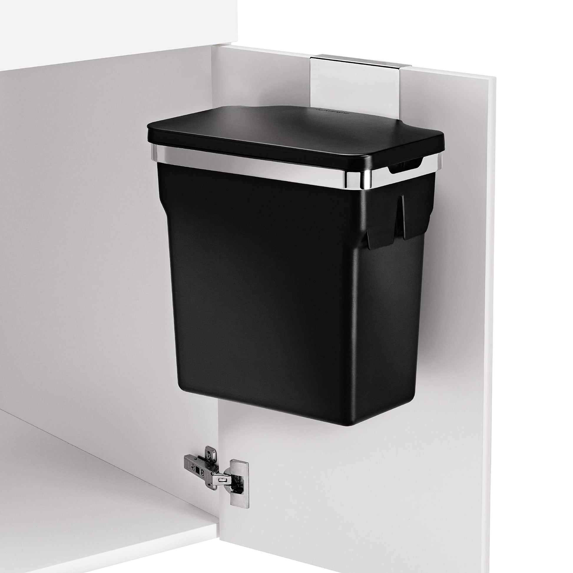 simplehuman 10 Liter / 2.6 Gallon In-Cabinet Trash Can, Heavy-Duty Steel Frame, Black simplehuman