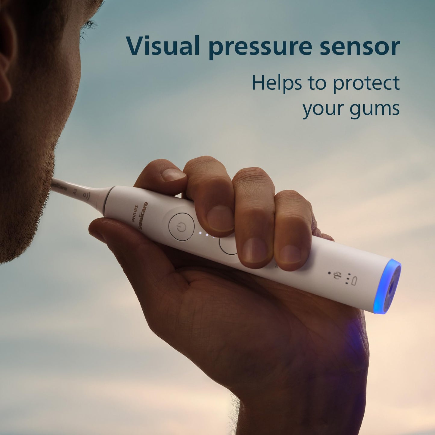 Philips Sonicare 6100 Series Electric Toothbrush - Next-Generation Sonicare Technology, Pressure Sensor, 6 Brushing Settings, SmarTimer, BrushPacer, 21-day Runtime, Travel Case, White, Model HX7400/05 - Available at All In One Marketplace Canada