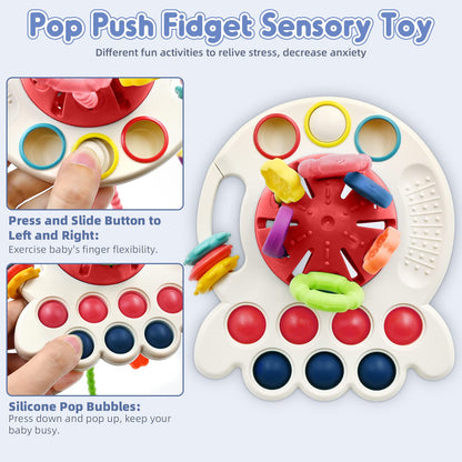 Sensory Montessori Toys for Baby 18 Months, Toddler Travel Toys for 2 Year Old Boy Girl Birthday Gifts, Soft Pull String Fidget Educational Learning Bath Toys for 18 Months Infant Newborn - Available at All In One Marketplace Canada