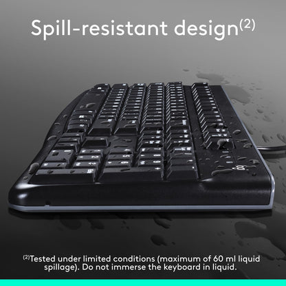 Logitech MK120 Full Size Wired Keyboard and Mouse Combo - Black