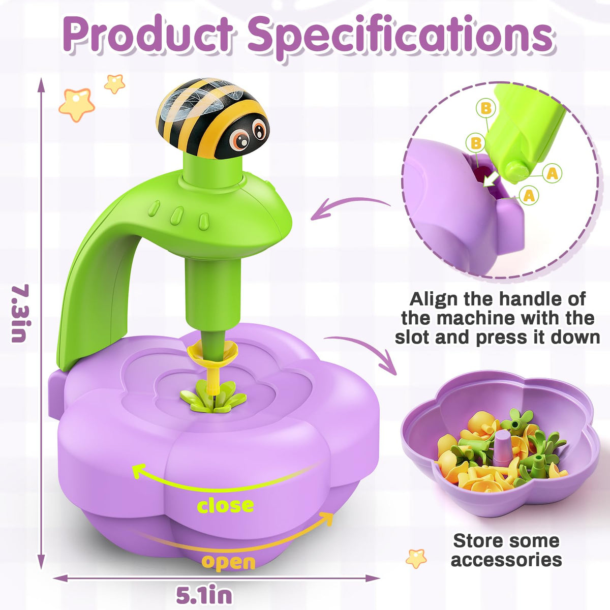 Fabric Flower Bouquets Toys, DIY Arts and Crafts Kit Toys for Kids Ages 4-8, Preschool Educational Activity Toy, Toddler Girls Christmas Birthday gifts for 4 5 6 7 8 Year Old Girl 🍁 All In One Marketplace Canada
