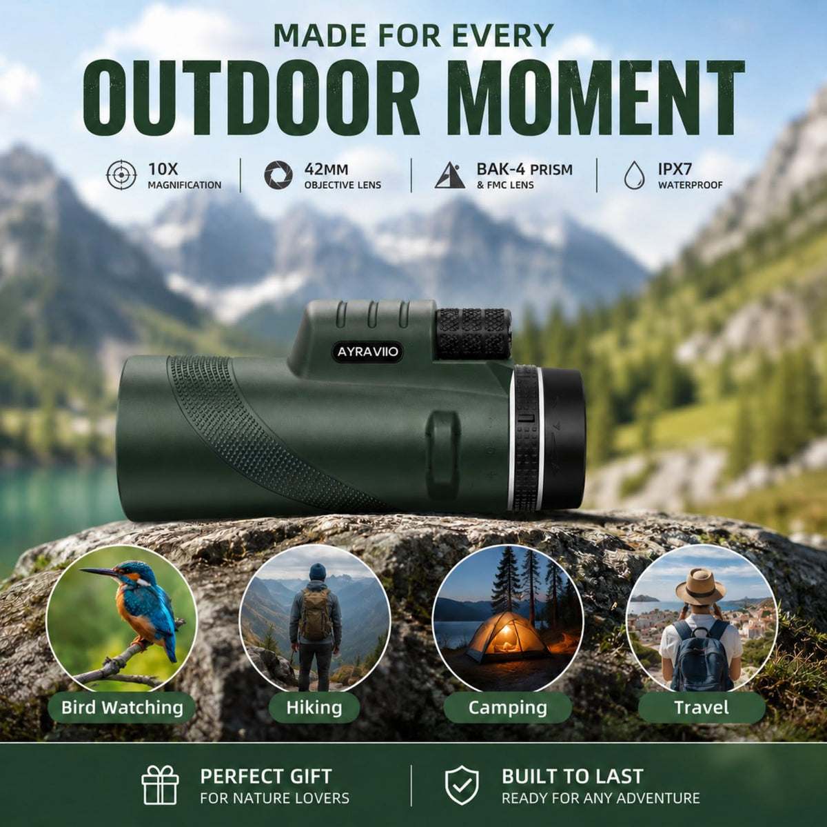 Birthday Gifts for Men Dad Husband Teen, 10x42 Monocular for Outdoor/Hiking 🍁 All In One Marketplace Canada