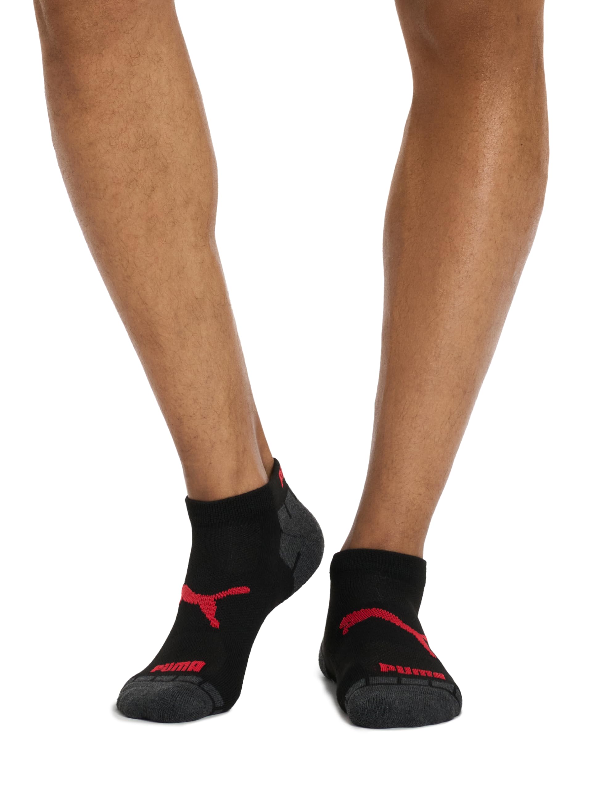 PUMA Men's 8 Pack Low Cut Running Socks, Black, 10 1 US