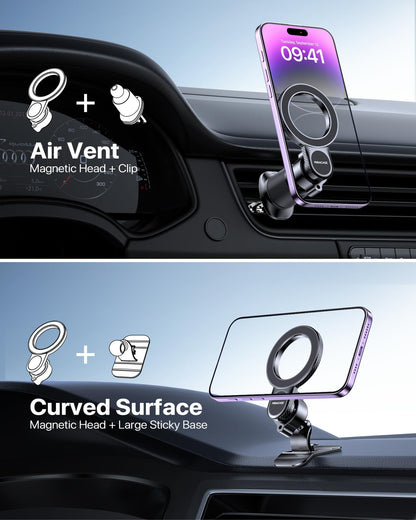 Miracase for MagSafe Car Mount【Won’t Block Vent &20 Strongest Magnets】 Magnetic Phone Holder for Car Phone Holder Mount Dash for Car Accessories for Women Men for iPhone 17 Pro Max Air 16 15 14 13 12 - Available at All In One Marketplace Canada