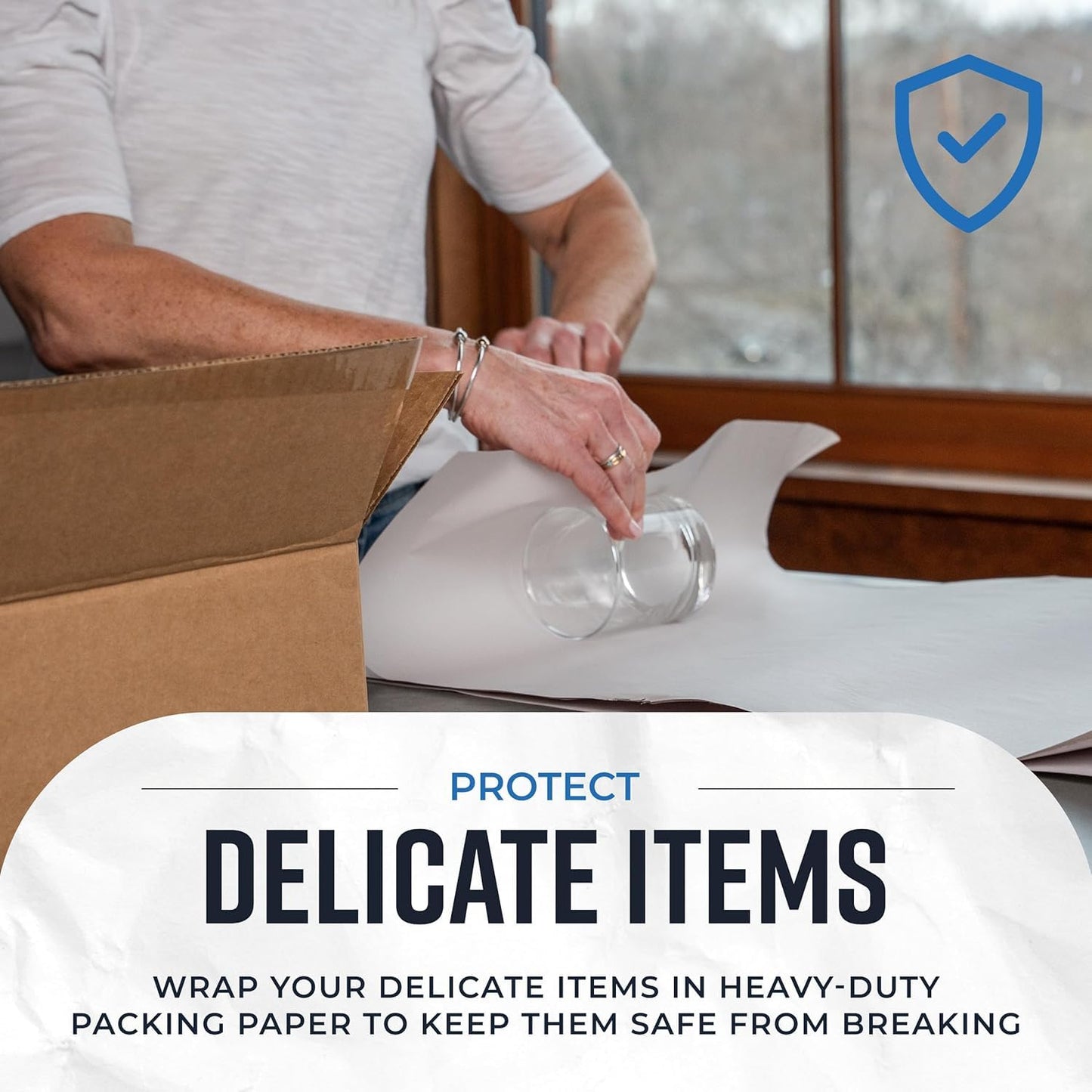 Bryco Goods Newsprint Packing Paper Sheets for Moving - 5lb - 160 Sheets - Moving & Shipping Supplies - 27" x 17" - Wrapping & Protecting Fragile Items - Newspaper Paper - Available at All In One Marketplace Canada