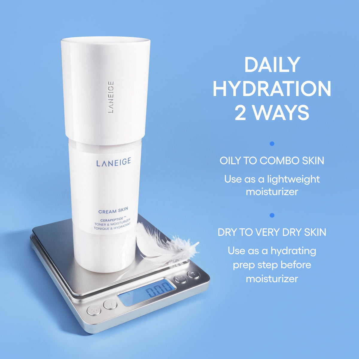 LANEIGE Cream Skin Toner & Moisturizer Refill: Lightweight Refillable Korean Milky Toner with Ceramide & Peptide for Hydration, Firming, & Barrier Support