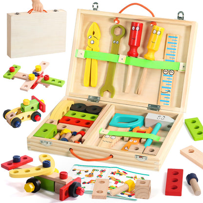 TONZE Kids Tool Set for Boys 3-5, Wooden Building Toy Gift Set 🍁 All In One Marketplace Canada