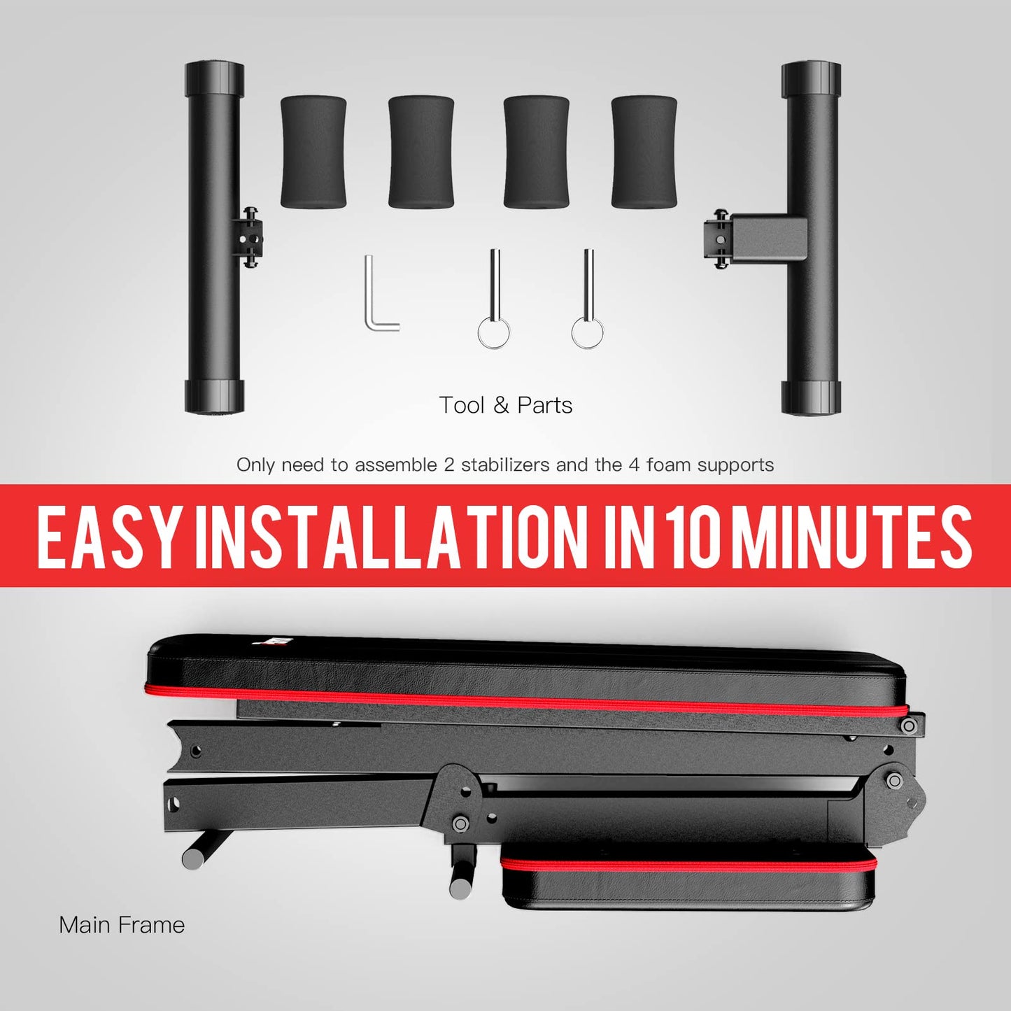 PASYOU Adjustable Weight Bench Full Body Workout Multi-Purpose Foldable Incline Decline Exercise Workout Bench for Home Gym - Available at All In One Marketplace Canada