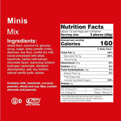 Loacker Minis Variety Pack | Assorted Crispy Wafer Cookies - Hazelnut, Chocolate, and Vanilla Cream Filling | 30% Less Sugar | Non-GMO | Sustainably Sourced Ingredients | 10g/0.35oz – 40 Count, Individually Wrapped - Available at All In One Marketplace Canada