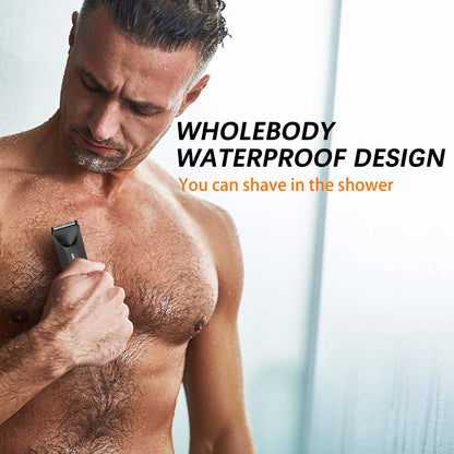 MAXGROOM Manscape Body Hair Trimmer for Men, Waterproof Pubic Hair Trimmer, Electric Razor Men with LED Light, 3mm & 6mm Guide Comb and Travel Pouch - Available at All In One Marketplace Canada