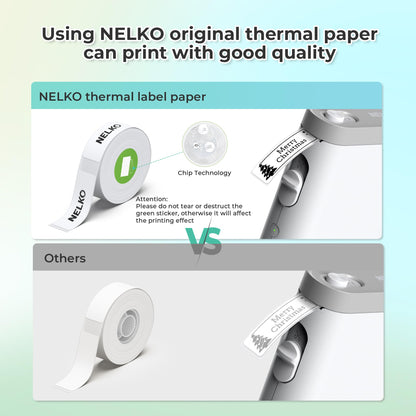 Nelko Label Maker Machine with Tape, P21 Portable Bluetooth Label Printer, Wireless Built-in Cutter Sticker Maker Mini Label Makers with Multiple Templates for School Organizing Office Home, White