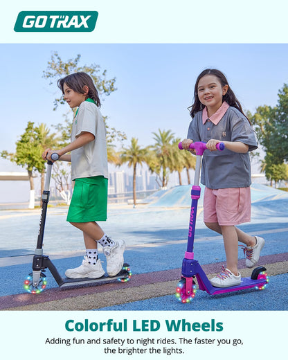 Gotrax K03 Kick Scooter for Kids, 5" LED Lighted Wheels and Adjustable Handlebars, Lightweight Design and Anti-Slip Deck, Max Load 110 Lbs, Kids Scooter for Boys & Girls Ages 3+ - Available at All In One Marketplace Canada
