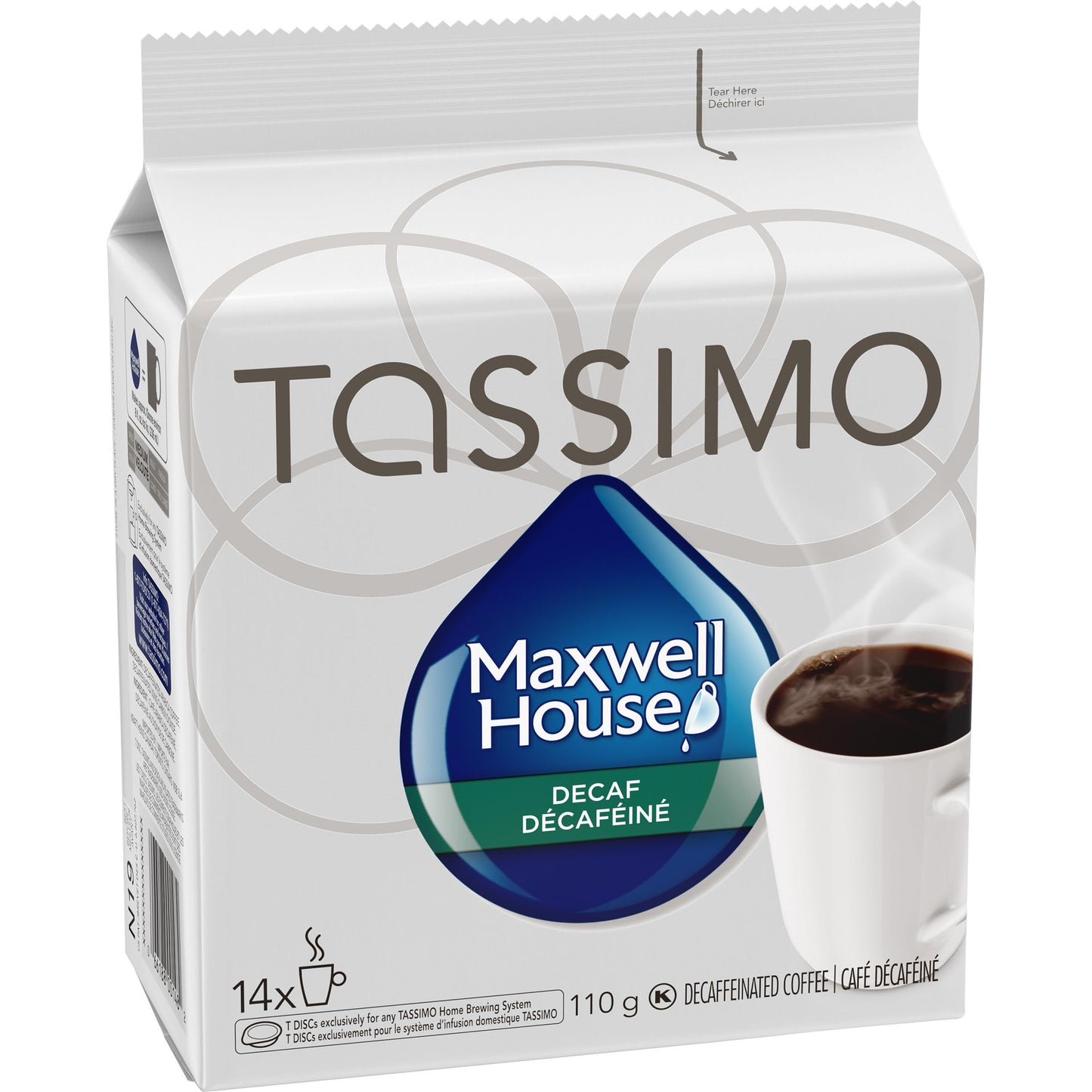 Maxwell House Decaf Coffee T-Discs for Tassimo – 70 Single Serve Pods (5 Pack)