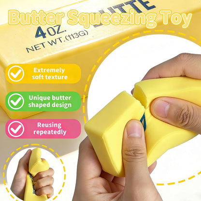 2Pcs Cute Butter Stress Balls,Slow Rebound Realistic Soft Butter Stick Fidget,Slow Rising Portable for Adults Anxiety & Stress Relief (Yellow) - Available at All In One Marketplace Canada